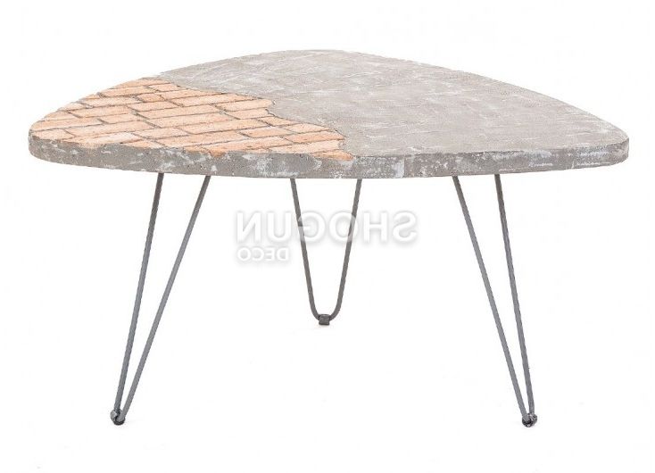 Industrial Triangular Coffee Table Brick – Large Inside Famous Deco Stone Coffee Tables (View 6 of 20)
