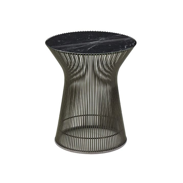 Knoll Round Coffee Table Platner Ø 40 X H 46 Cm (bronze / Black Marquina –  Metal / Marble) – Myareadesign (View 9 of 20)