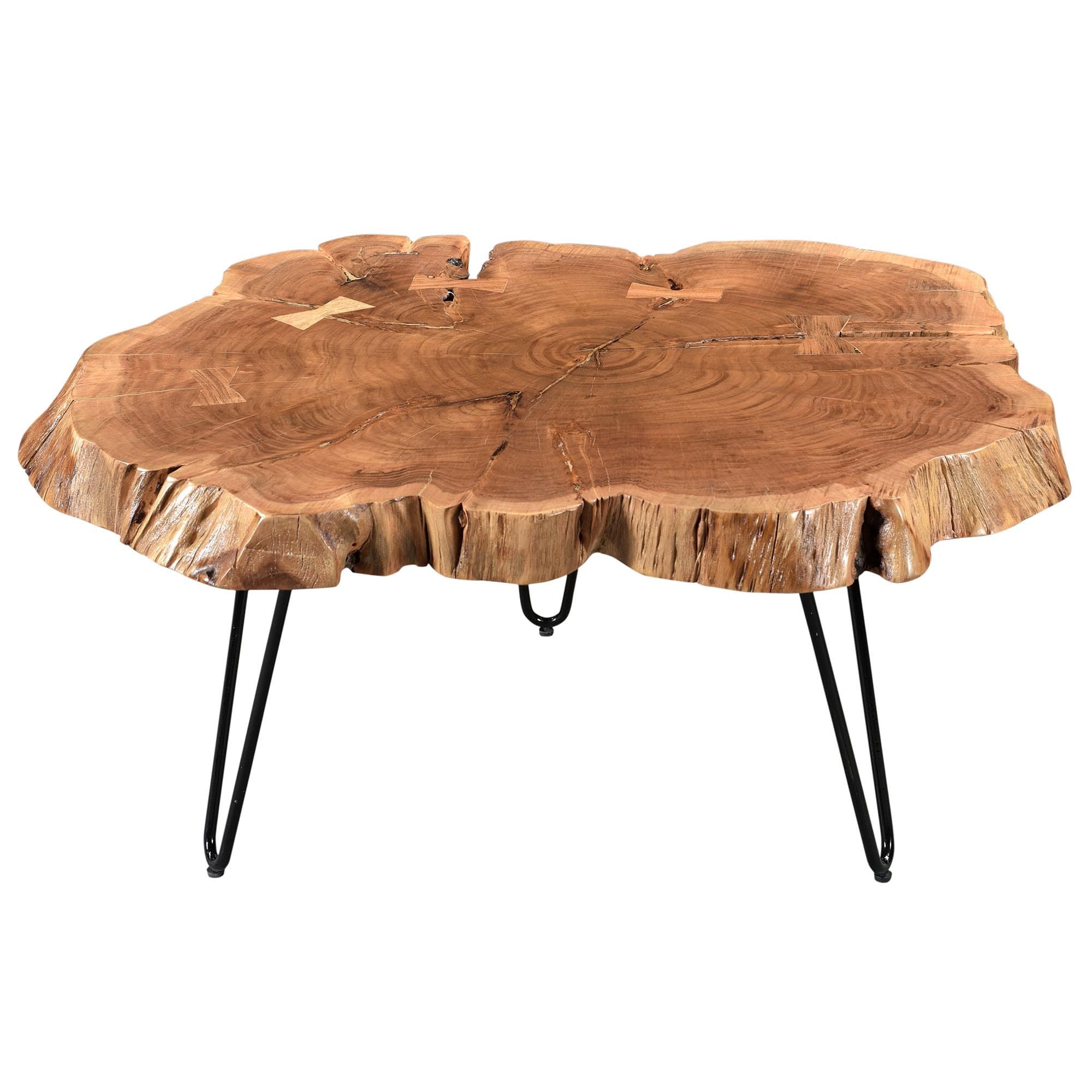 Latest Rustic Natural Coffee Tables Inside Worldwide Homefurnishings Natural Acacia Wood Rustic Coffee Table In The Coffee  Tables Department At Lowes (View 9 of 20)