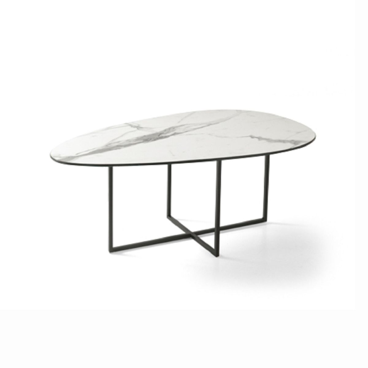 Metal Coffee Table With White Marble Effect Glass Top Ginni 90 Inside Most Recently Released Glass Top Coffee Tables (View 14 of 20)