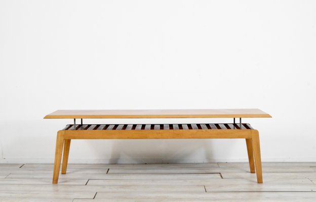 Mid Century Danish Walnut Slatted Coffee Table With Floating Top For Sale  At Pamono For Recent Slat Coffee Tables (View 11 of 20)