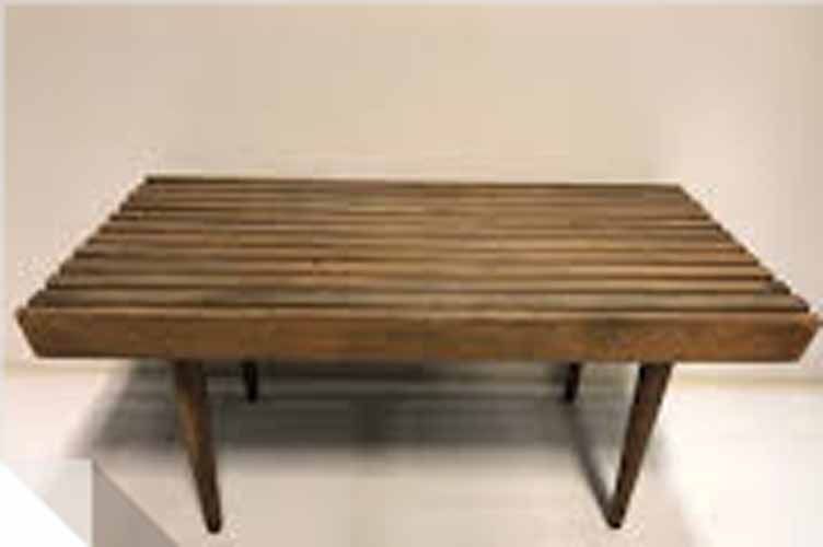 Mid Century Modern Slat Wood Coffee Table ⋆ Movie Prop Rentals Within Well Known Slat Coffee Tables (View 9 of 20)