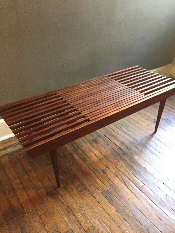 Mid Century Slat Coffee Table Download Mid Century Modern Outdoor Bench  George N… (View 12 of 20)