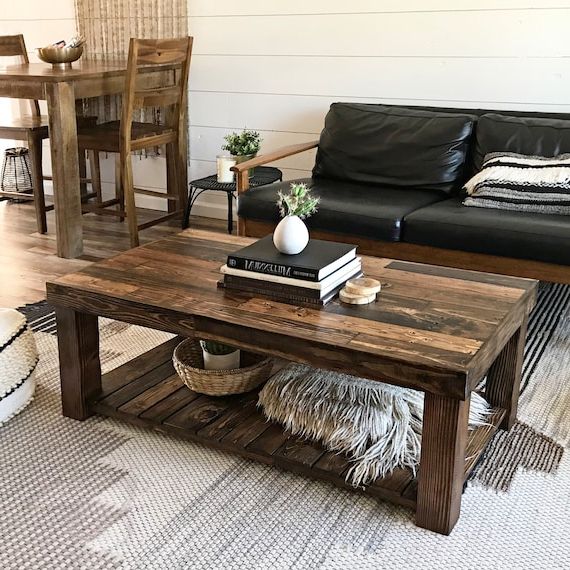 Most Current Wood Accent Coffee Tables Inside Reclaimed Wood Square Coffee Table Living Room Square Accent – Etsy (View 6 of 20)