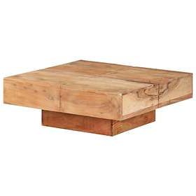 Most Popular Solid Acacia Wood Coffee Tables Pertaining To Vidaxl Coffee Table 80x80x28 Cm Solid Acacia Wood Au Meilleur Prix –  Comparez Les Offres De Tables Basses Sur Ledénicheur (View 1 of 20)