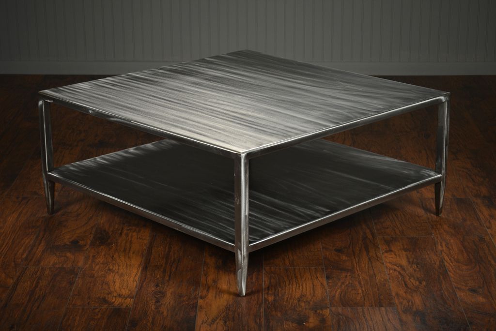 Most Recent Brushed Stainless Steel Coffee Tables Throughout Brushed Steel Caroline Coffee Table – Mecox Gardens (View 12 of 20)