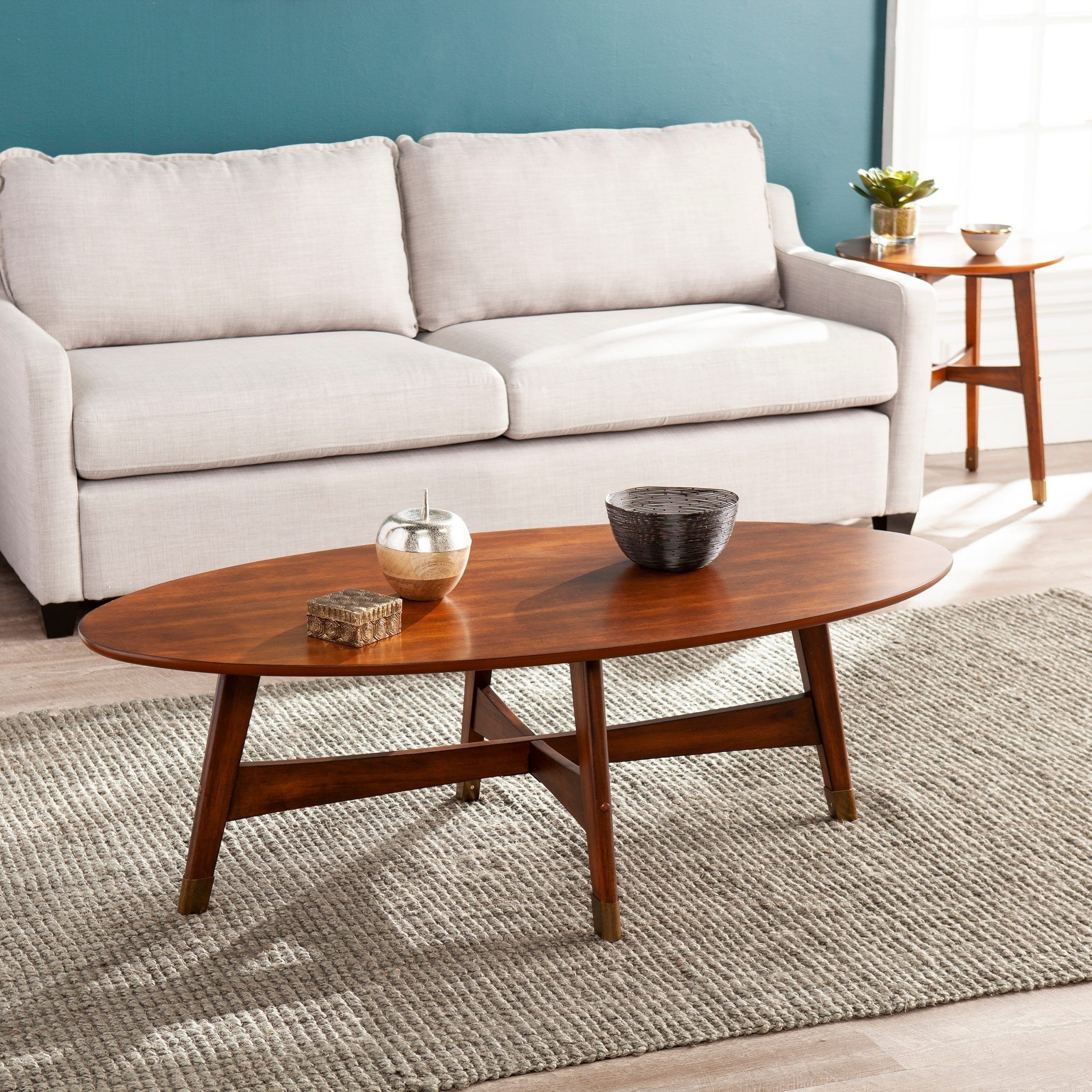 Most Recent Mid Century Coffee Tables Within Sei Furniture Ale Oval Mid Century Modern Coffee Table – Overstock –   (View 10 of 20)