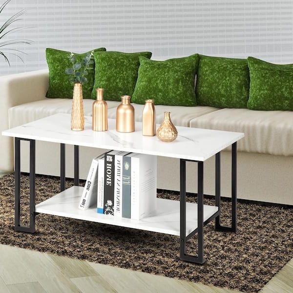 Most Recent Modern 2 Tier Coffee Tables Coffee Tables For Winado 2 Tier Brief Modern Fashion Style Coffee Table 758464354541 – The  Home Depot (View 18 of 20)