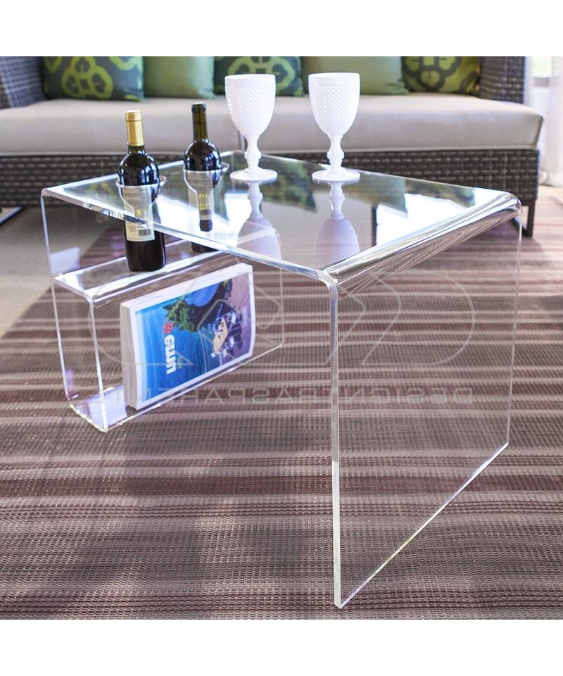 Most Recent Thick Acrylic Coffee Tables With Regard To Casper Acrylic Coffee Table Cm 70x45h45 Lucyte Clear Side Table (View 1 of 20)
