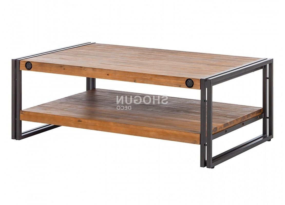 Most Recently Released 2 Tier Metal Coffee Tables In Rectangular Coffee Table – 2 Tops – Solid Wood And Metal (View 4 of 20)