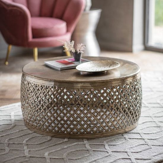 Most Recently Released Bronze Metal Coffee Tables For Khalasar Metal Round Coffee Table In Bronze (View 8 of 20)