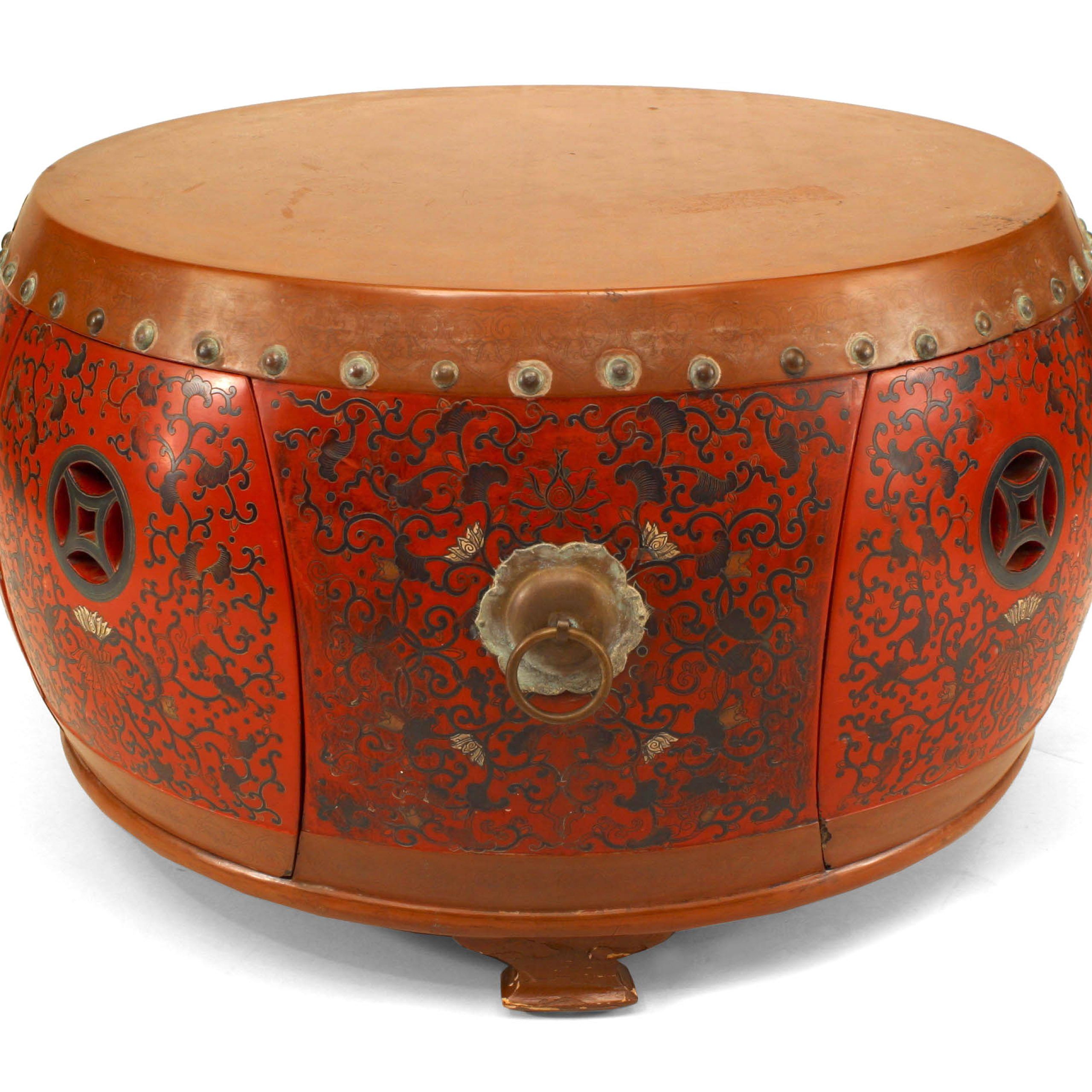Most Recently Released Drum Shaped Coffee Tables Intended For Asian Chinese Coromandel Drum Coffee Table (View 17 of 20)