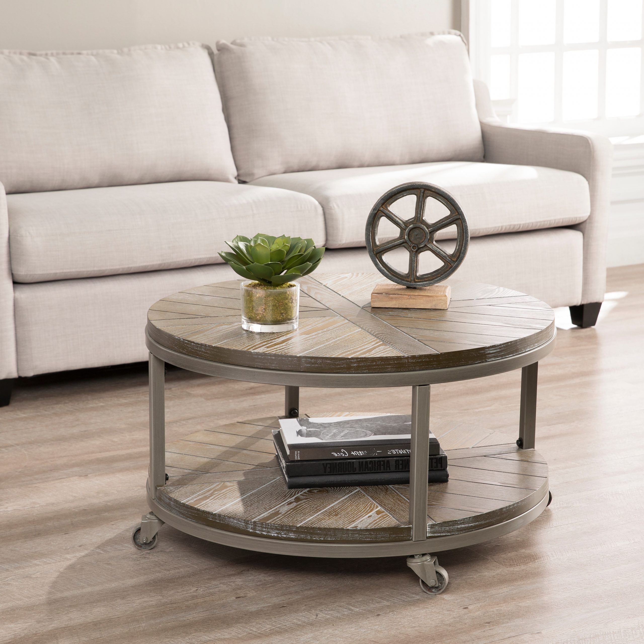 Most Recently Released Industrial Faux Wood Coffee Tables In Sei Furniture Kenya Industrial Brown Wood Cocktail Table – On Sale –  Overstock –  (View 9 of 20)