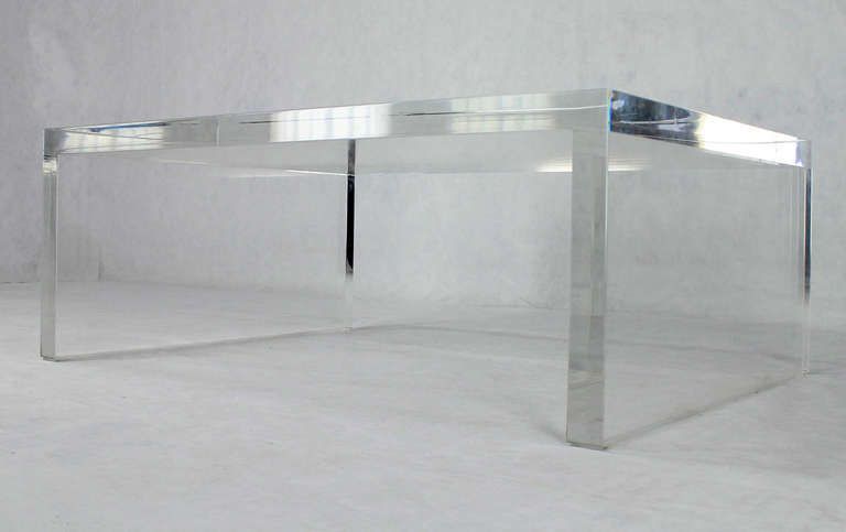 Most Recently Released Thick Acrylic Coffee Tables In 2" Thick Lucite Mid Century Modern Coffee Table (View 18 of 20)