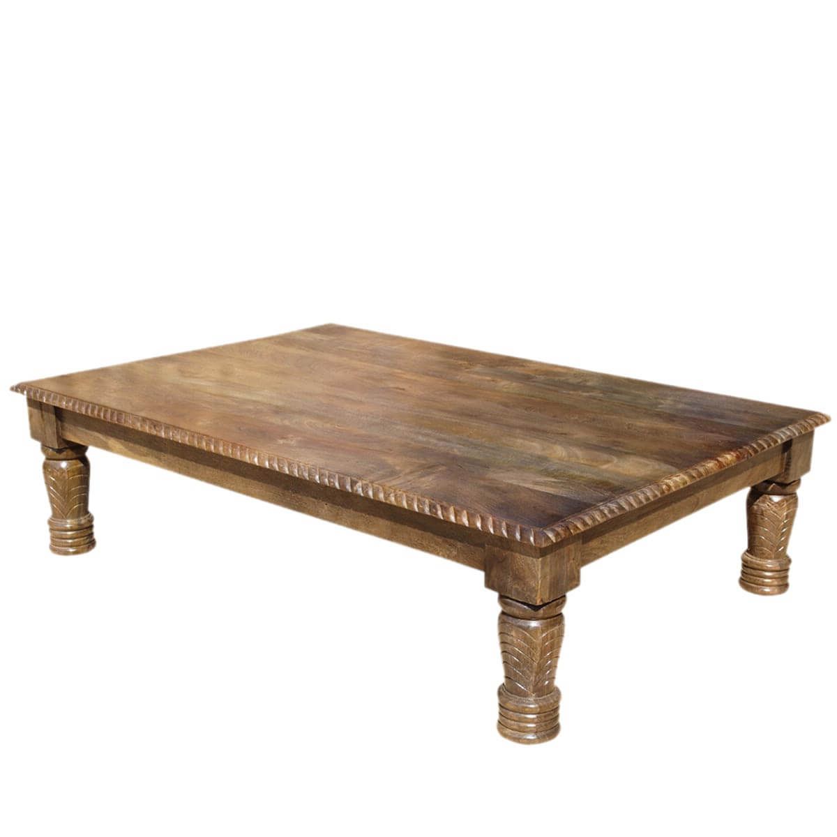 Most Recently Released Wooden Hand Carved Coffee Tables With Solid Wood Hand Carved Transitional Lincoln Coffee Table (View 2 of 20)