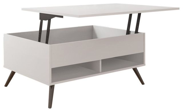 Most Up To Date Lift Top Storage Coffee Tables Inside Bestar Krom Lift Top Storage Coffee Table In White – Midcentury – Coffee  Tables  Bestar (View 14 of 20)