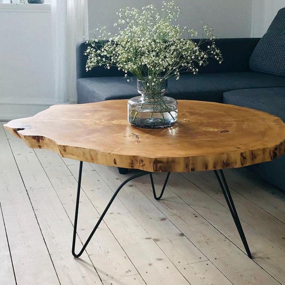 Natural Coffee Table – Etsy Throughout Fashionable Rustic Natural Coffee Tables (View 16 of 20)
