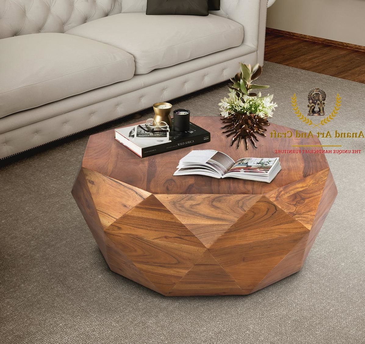 Newest Diamond Shape Coffee Tables For Wooden Coffee Table Diamond Shape Wooden Cocktail Table Unique – Etsy (View 12 of 20)