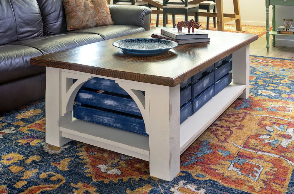 Newest Farmhouse Style Coffee Tables With Diy Coffee Table With Storage (farmhouse Style) – Diy Candy (Gallery 20 of 20)