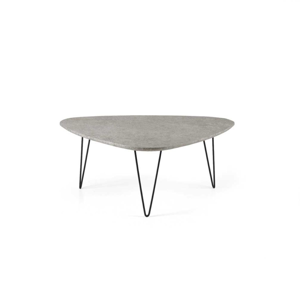 Nico Coffee Table With Concrete Shaped Wood Top And Metal Legs Pertaining To 2020 Iron Legs Coffee Tables (View 15 of 20)