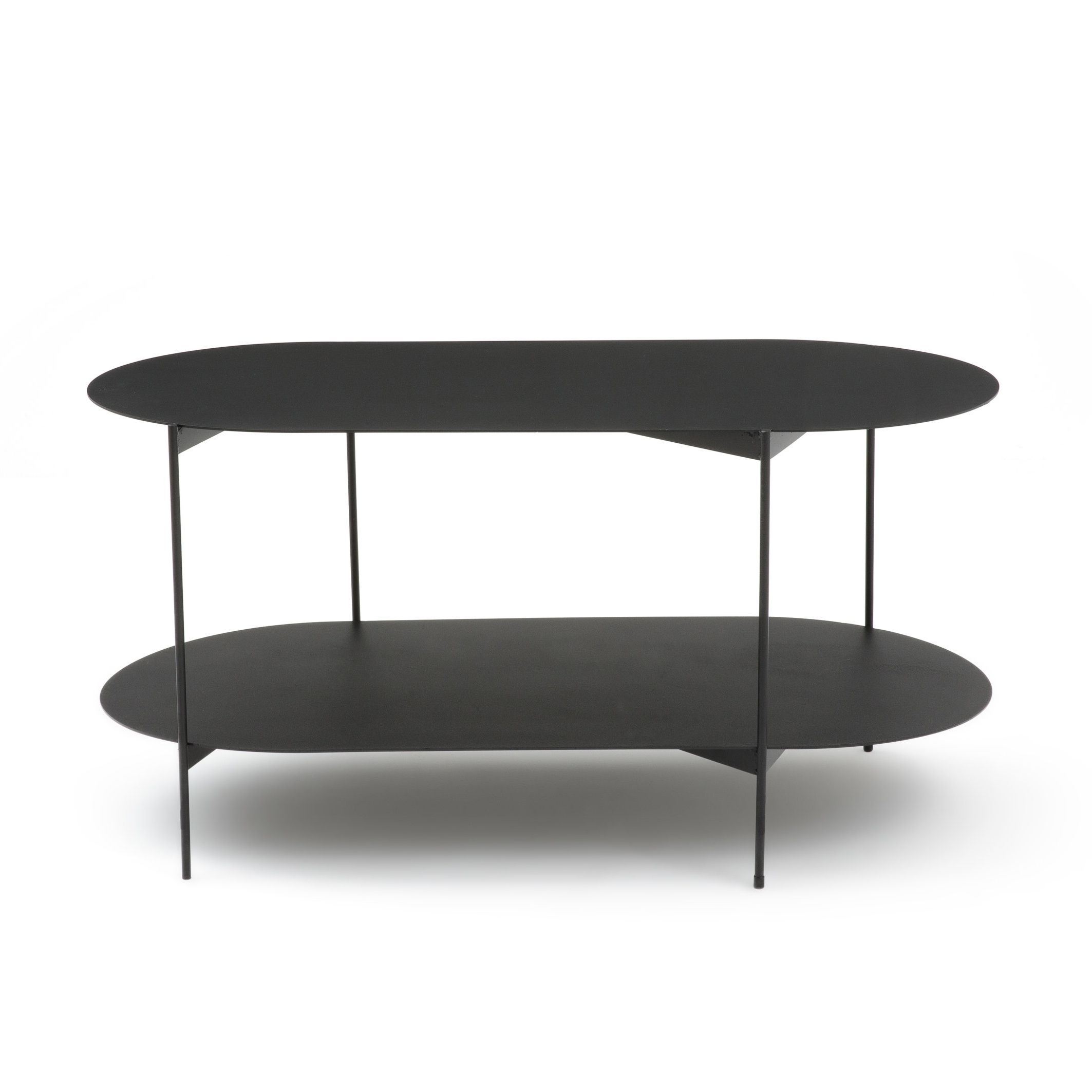 Oblone Two Tier Steel Coffee Table Black La Redoute Interieurs (View 2 of 20)