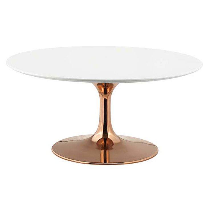 Odyssey 36" Round Modern Rose Gold Coffee Table (View 17 of 20)