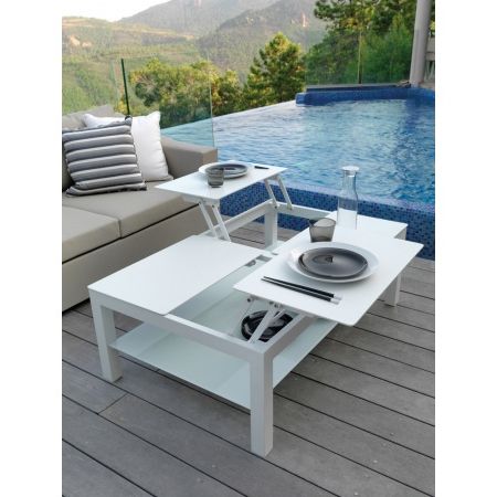Opening Coffee Table For Outdoor In Aluminium And Tempered Glass – Chic Big With Most Recently Released Tempered Glass Top Coffee Tables (View 14 of 20)