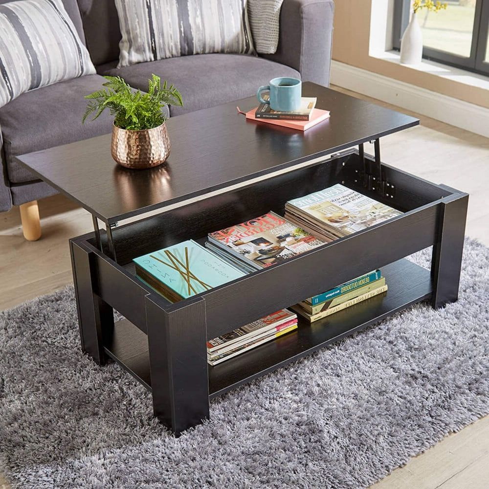 Orlando Lift Up Coffee Table Black – Big Furniture Warehouse With Widely Used Lift Top Coffee Tables (View 15 of 20)