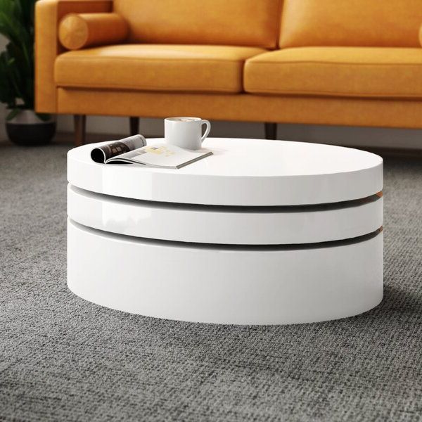 Oval Mod Rotating Coffee Table (View 2 of 20)