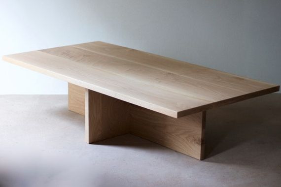 Oversized Plank Coffee Table White Oak Or Walnut Organic – Etsy Throughout Fashionable Plank Coffee Tables (View 7 of 20)