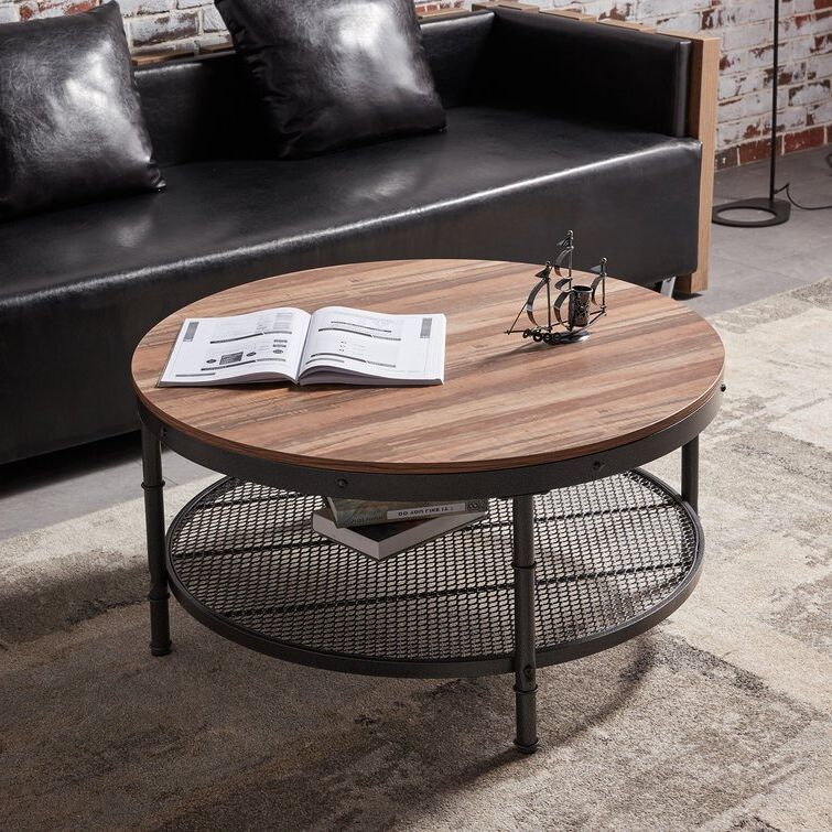 Popular 2 Tier Metal Coffee Tables Pertaining To 17 Stories Sco Round Coffee Table  (View 17 of 20)