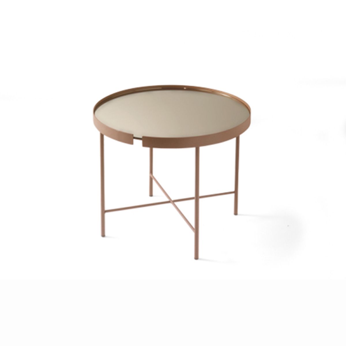 Popular Metal Base Coffee Tables Inside Round Metal Coffee Table With Bronze Glass And Base Corten Chris  (View 16 of 20)