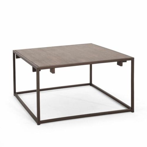 Preferred Industrial Faux Wood Coffee Tables With Regard To Modern Industrial Faux Wood Square Coffee Table (View 5 of 20)