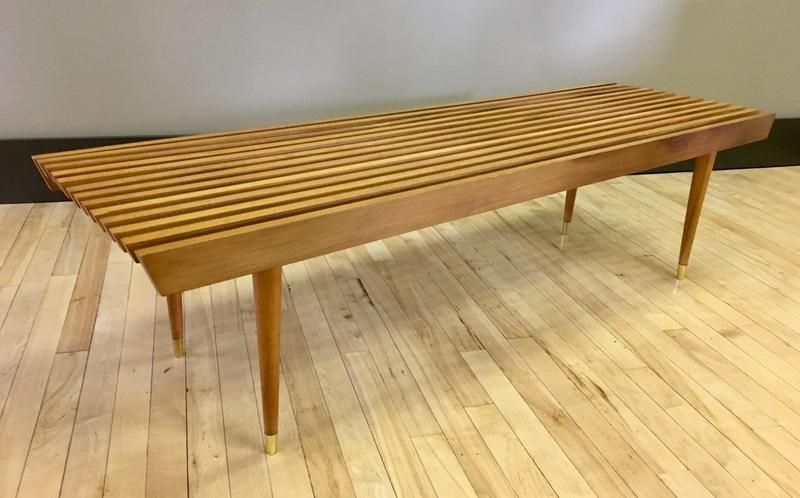 Preferred Slat Coffee Tables Within Wood Slat Coffee Table Bench – Danish Modern – Sweet Modern – Vintage  Midcentury Occasional Tables – Sweet Modern, Akron, Oh (View 10 of 20)