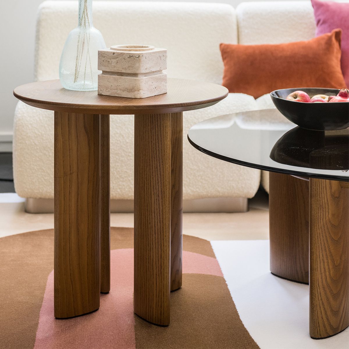 Recent Glass Tabletop Coffee Tables With Regard To Coffee Table, Smoked Glass Top And Iroko Legs – Carlotta – The Socialite  Family (View 4 of 20)
