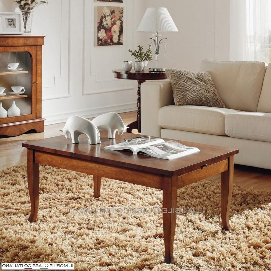 Rectangular Coffee Table With Side Pullers – Classic Coffee Tables Throughout Well Known Rectangle Coffee Tables (View 10 of 20)