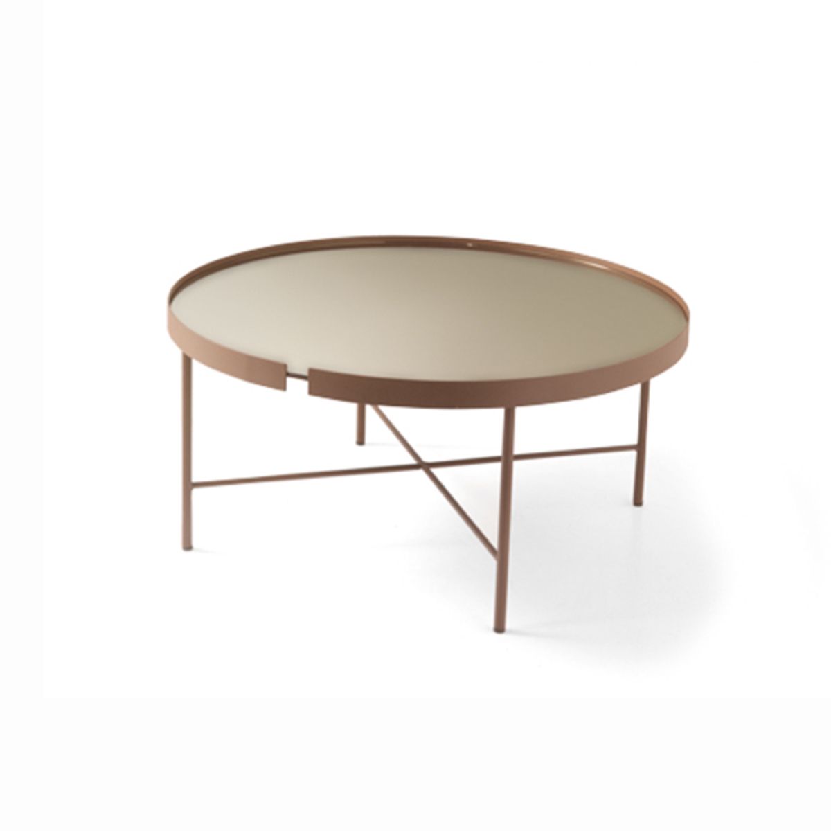 Round Metal Coffee Table With Bronze Glass And Corten Chris 80 Base With Most Recent Bronze Metal Coffee Tables (View 7 of 20)
