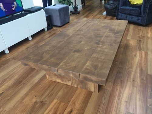 Rustic Chunky Plank Coffee Table – Living Room (View 16 of 20)