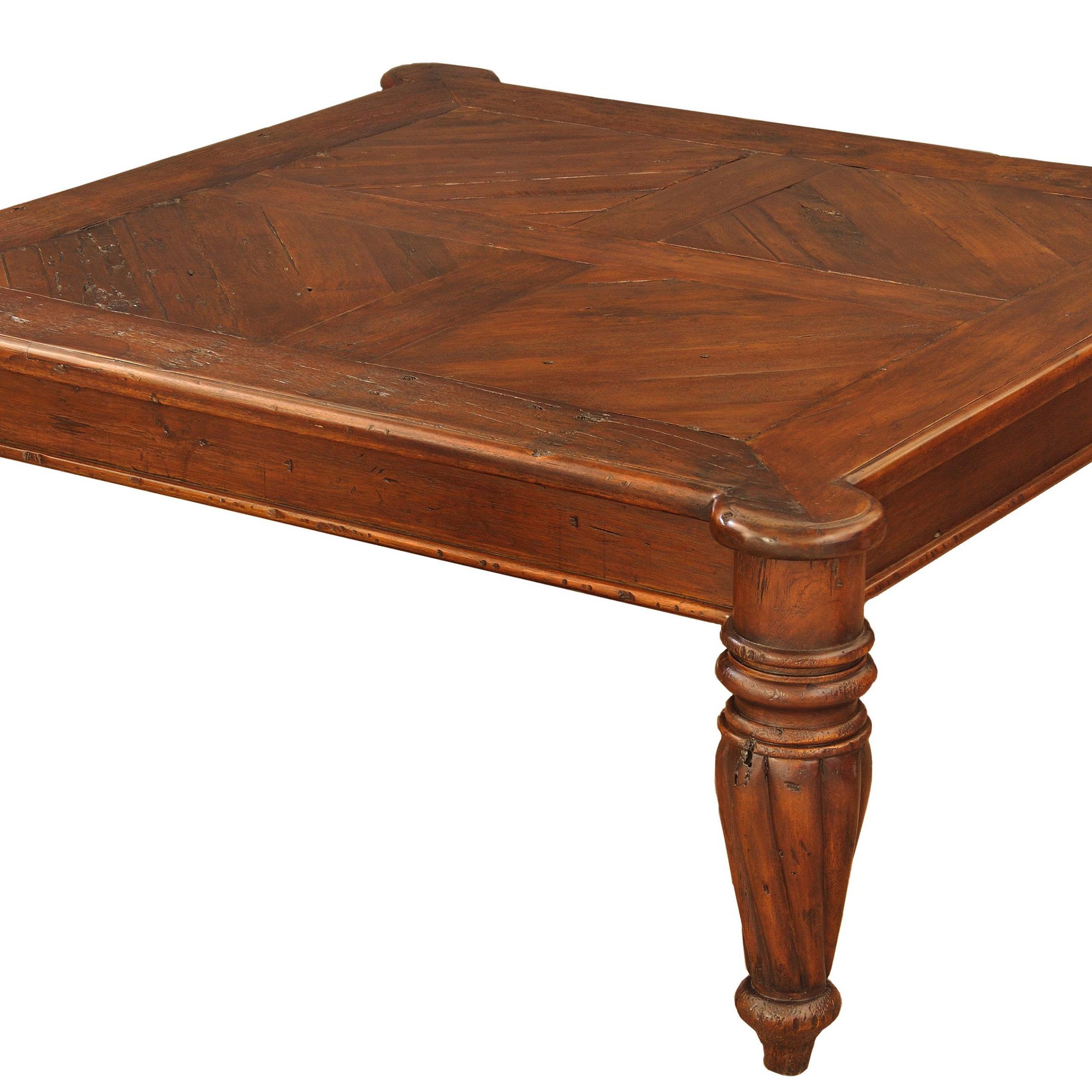 Sarreid Ltd Occasional Tables Chanterac Square Antique Fruitwood Coffee  Table (View 14 of 20)