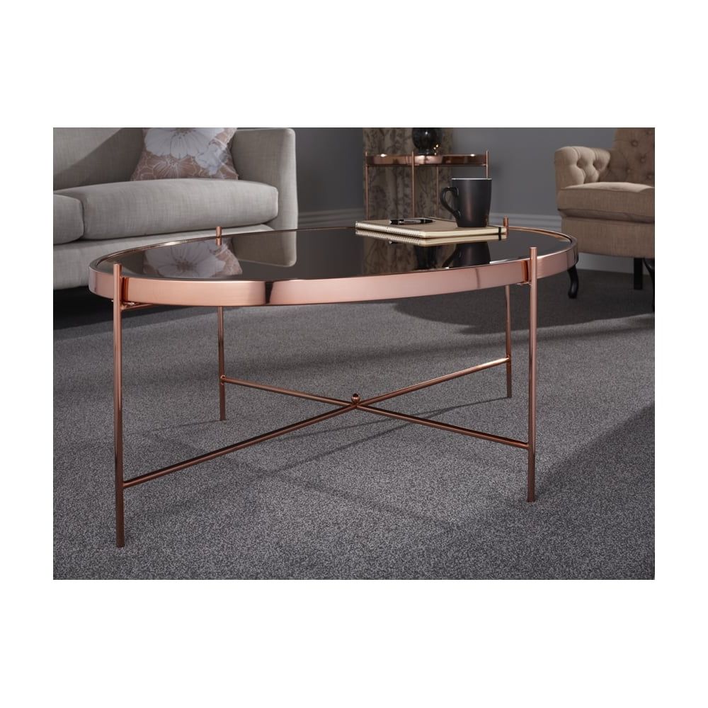 Taurus Mirror Top Rose Gold Plated Coffee Table – Living Room From Breeze  Furniture Uk Inside Well Liked Rose Gold Coffee Tables (View 11 of 20)