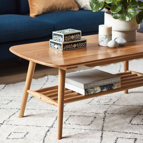 Temple & Webster Oscar Oak Coffee Table With Shelf With Preferred Coffee Tables With Shelf (View 13 of 20)