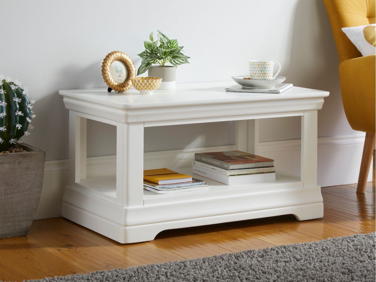 Toulouse White Painted Coffee Table With Shelf (View 10 of 20)