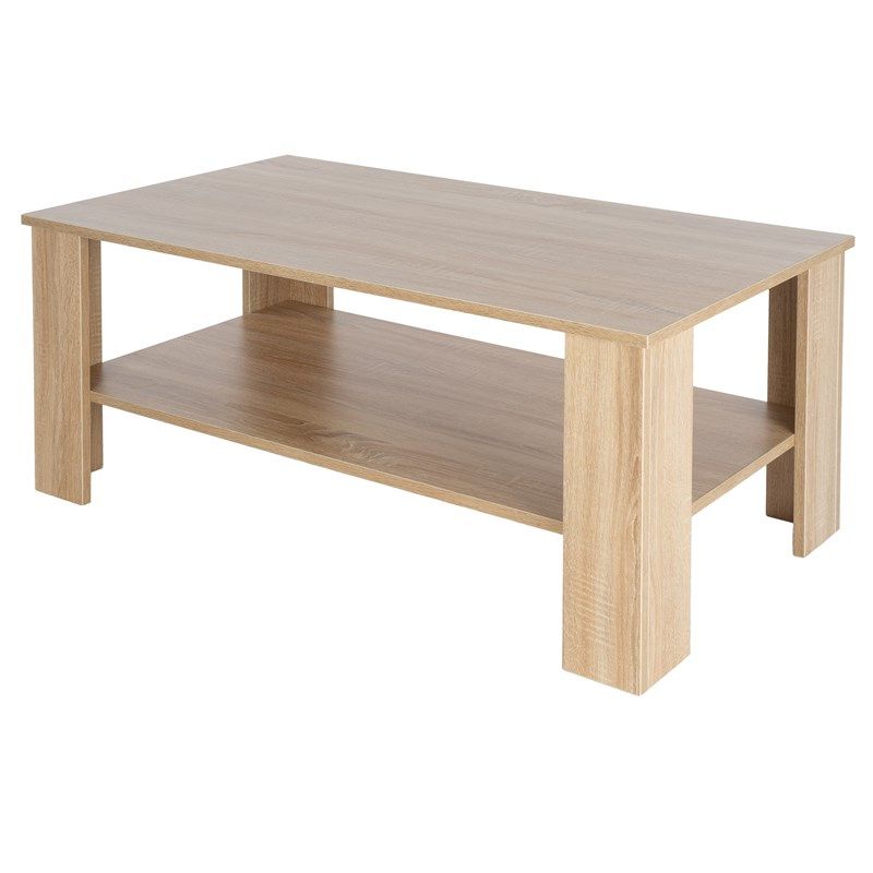 Trendy Melamine Coffee Tables In Coffee Table 100x43x57 Cm Sonoma Oak Chipboard And Wood Look Ml Design Buy (View 5 of 20)