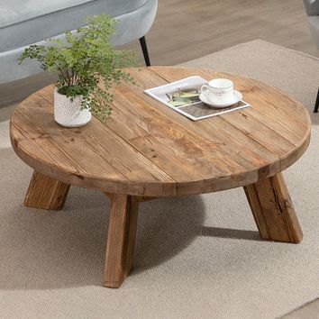 Trendy Reclaimed Elm Wood Coffee Tables With Regard To Oggetti Kalchas Recycled Elm Wood Coffee Table (View 4 of 20)