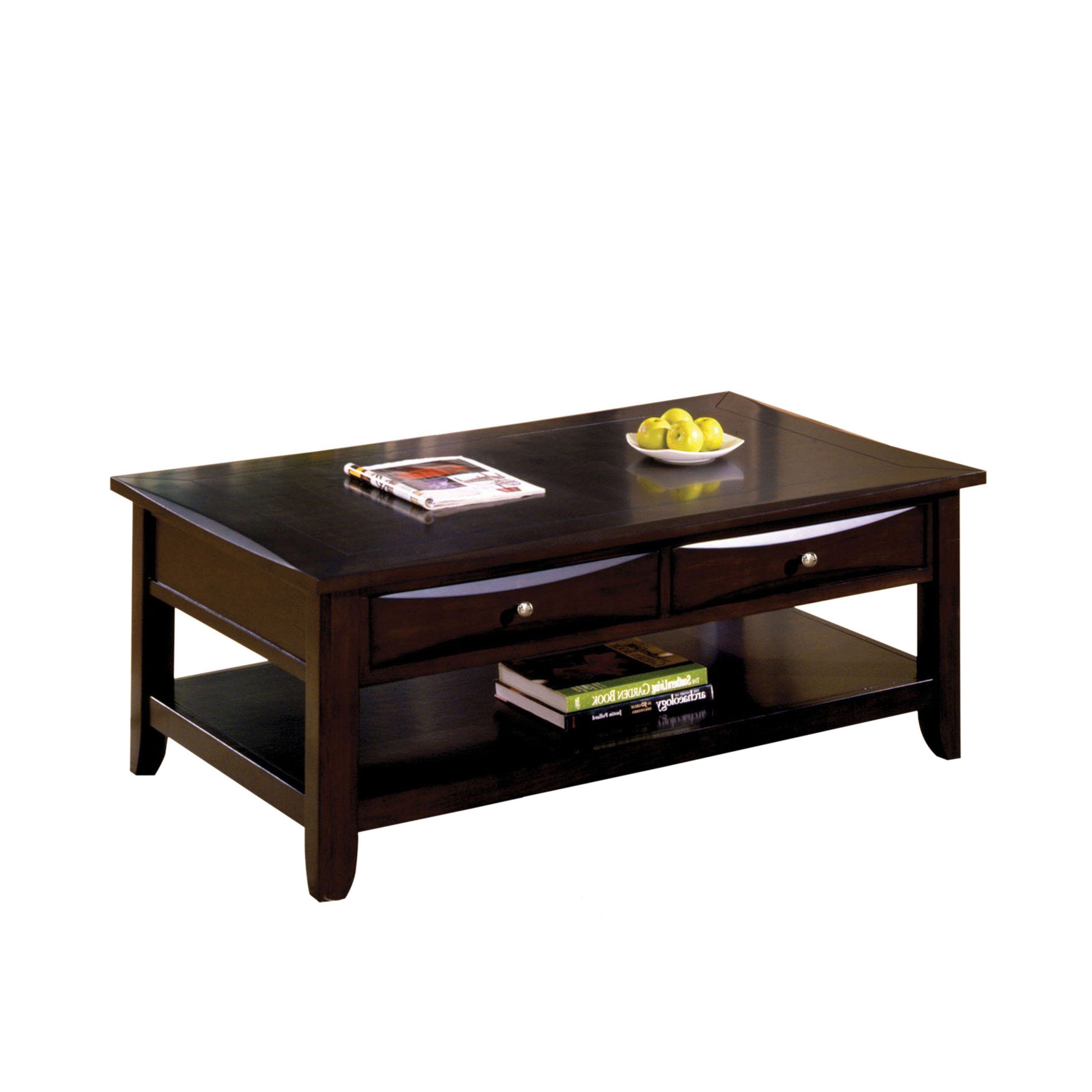 Venetian Worldwide Baldwin Wood In Espresso Finish Wood Mission/shaker Coffee  Table With Storage In The Coffee Tables Department At Lowes In Recent Oak Espresso Coffee Tables (View 1 of 20)