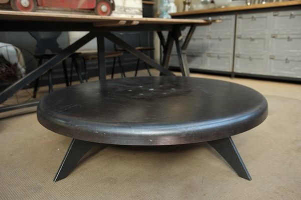 Vintage Industrial Metal Round Coffee Table, 1920s For Sale At Pamono Inside Famous Round Industrial Coffee Tables (View 10 of 20)