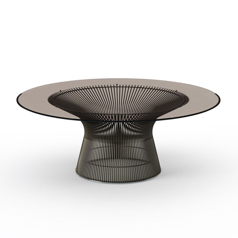 Well Known Bronze Metal Coffee Tables Throughout Knoll Round Coffee Table Platner Ø 107 X H 38,5 Cm (bronze / Bronze – Metal  / Crystal) – Myareadesign (View 1 of 20)
