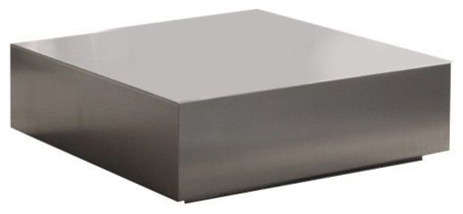 Well Known Brushed Stainless Steel Coffee Tables Throughout Modrest Anvil Modern Brushed Stainless Steel Coffee Table – Contemporary – Coffee  Tables  Vig Furniture Inc (View 5 of 20)