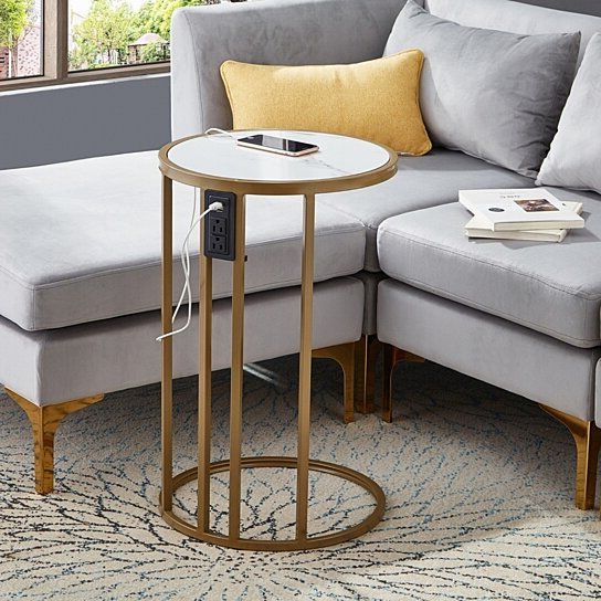 Well Known Coffee Tables With Charging Station For Buy Galilea End Table – 2 Usb Charging Ports 2 Outlets Power Plug Inspired Home On Dot & Bo (View 9 of 20)