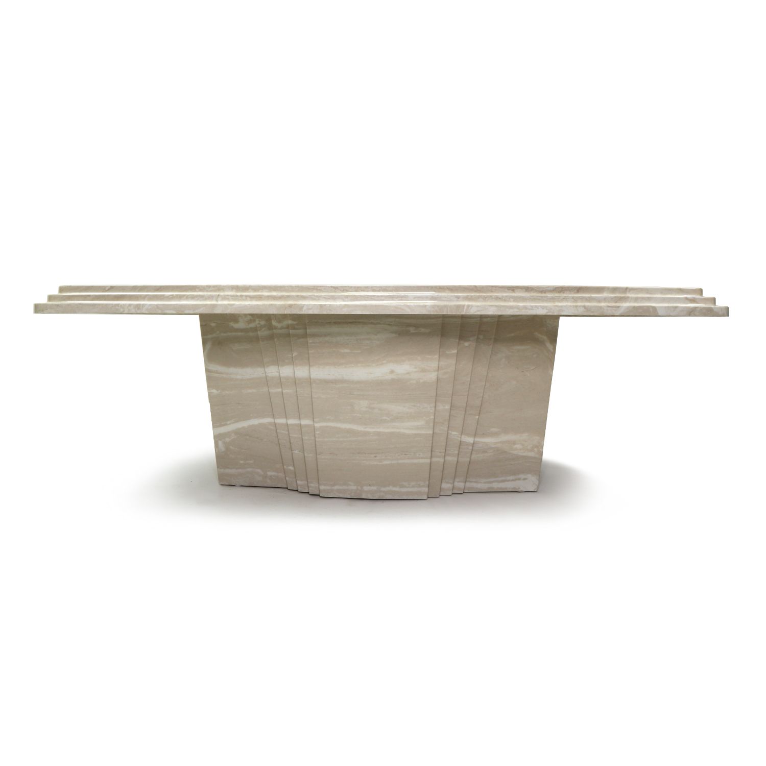 Well Known Deco Stone Coffee Tables Inside Vintage Art Deco Italian Travertine Stone Coffee Table (View 14 of 20)